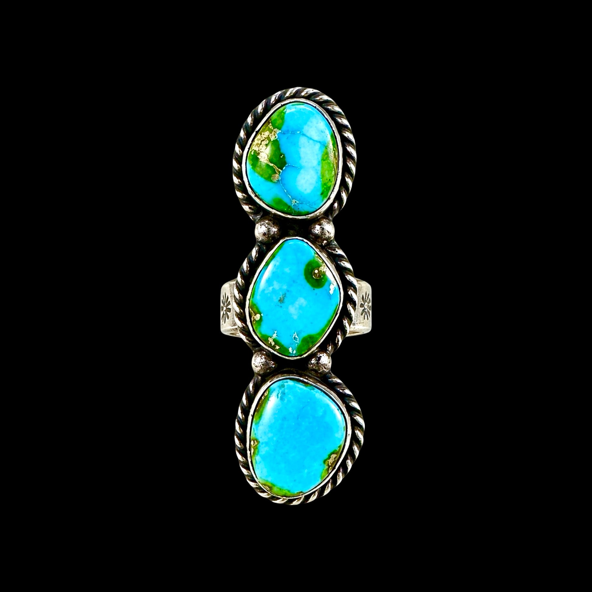 Sonoran Gold Turquoise ring handcrafted by Native American artist Boyd Ashley