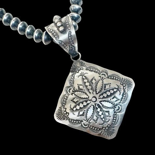 Sterling Silver pendant handcrafted by Native American artist Vincent Platero