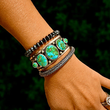 The Eluxa Row Cuff - 5 Stone High-Grade Natural  Sonoran Gold by Albert Jake (Heavy by Hand)