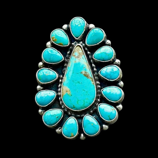 Mine #8 Turquoise ring handcrafted by Native American artist Shiela Becenti