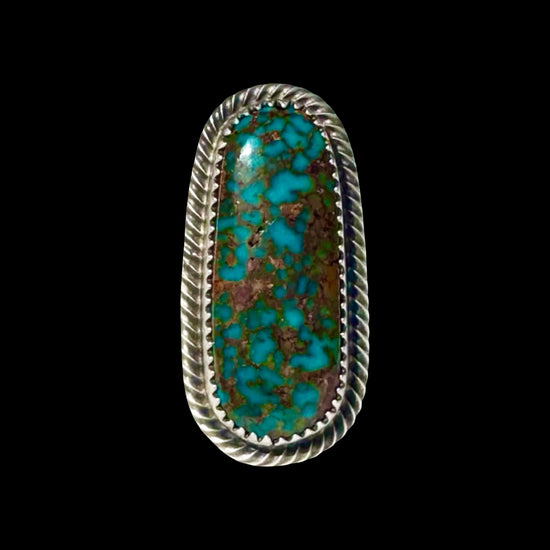 Red Web Kingman (Adjustable) ring handcrafted by Native American artist Chris Etsitty