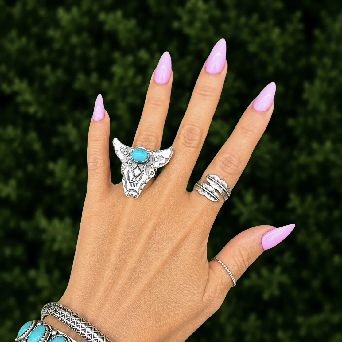 Kingman (Adjustable) ring handcrafted by Native American artist Tim Yazzie