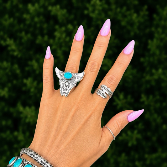 Kingman (Adjustable) ring handcrafted by Native American artist Tim Yazzie