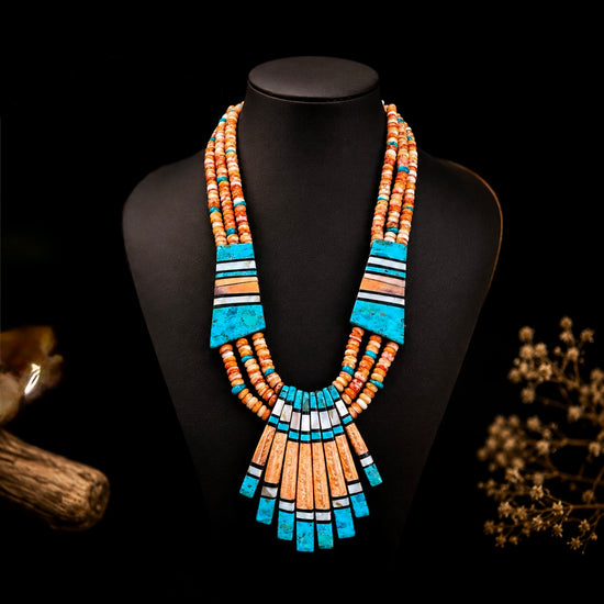 Santo Domingo jewelry handcrafted by Torevia Crespin