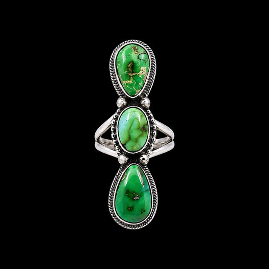 Sonoran Gold Turquoise ring handcrafted by Native American artist Scott Skeets