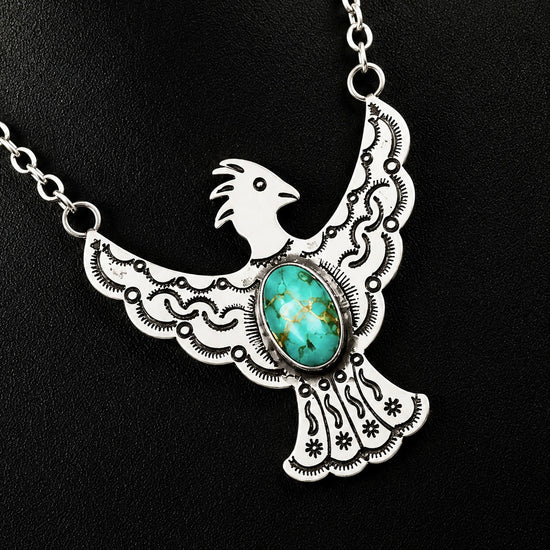 Natural Sonoran Gold Turquoise necklace handcrafted by Native American artist Bobby Johnson