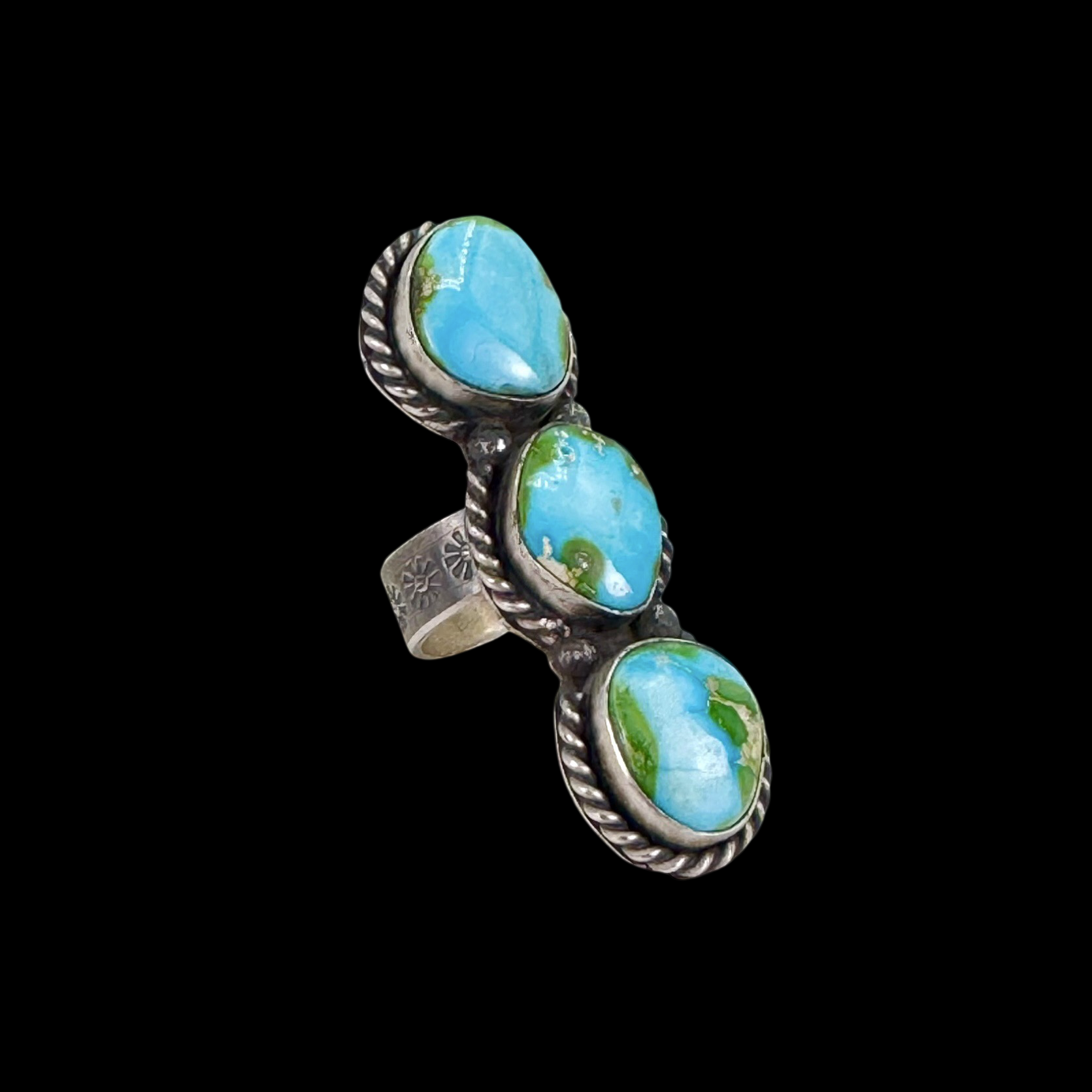 Sonoran Gold Turquoise ring handcrafted by Native American artist Boyd Ashley