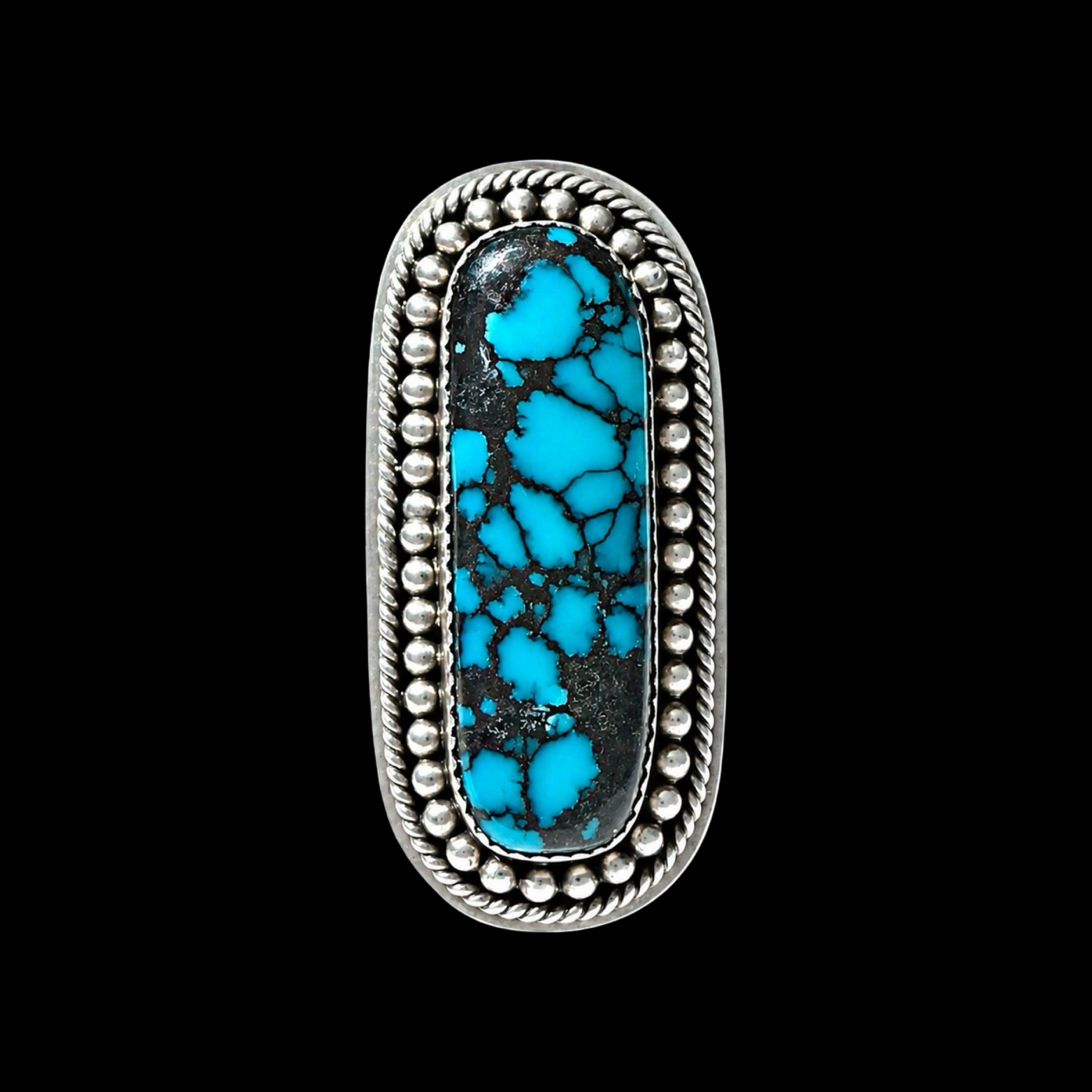 Egyptian Turquoise ring Stamped by Native American artisan (stamp illegible)