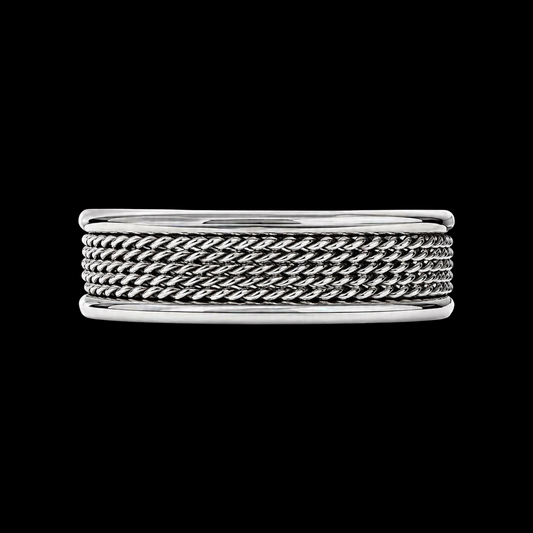 Sterling Silver Stacker cuff handcrafted by Native American artist Leander Tahe