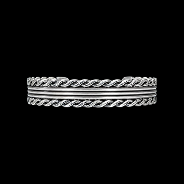 Sterling Stacker cuff handcrafted by Native American artist Leander Tahe