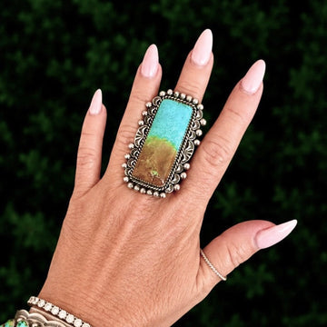The Ocitil Ring (Adjustable) - Kingman Turquoise by Marcus Chavez