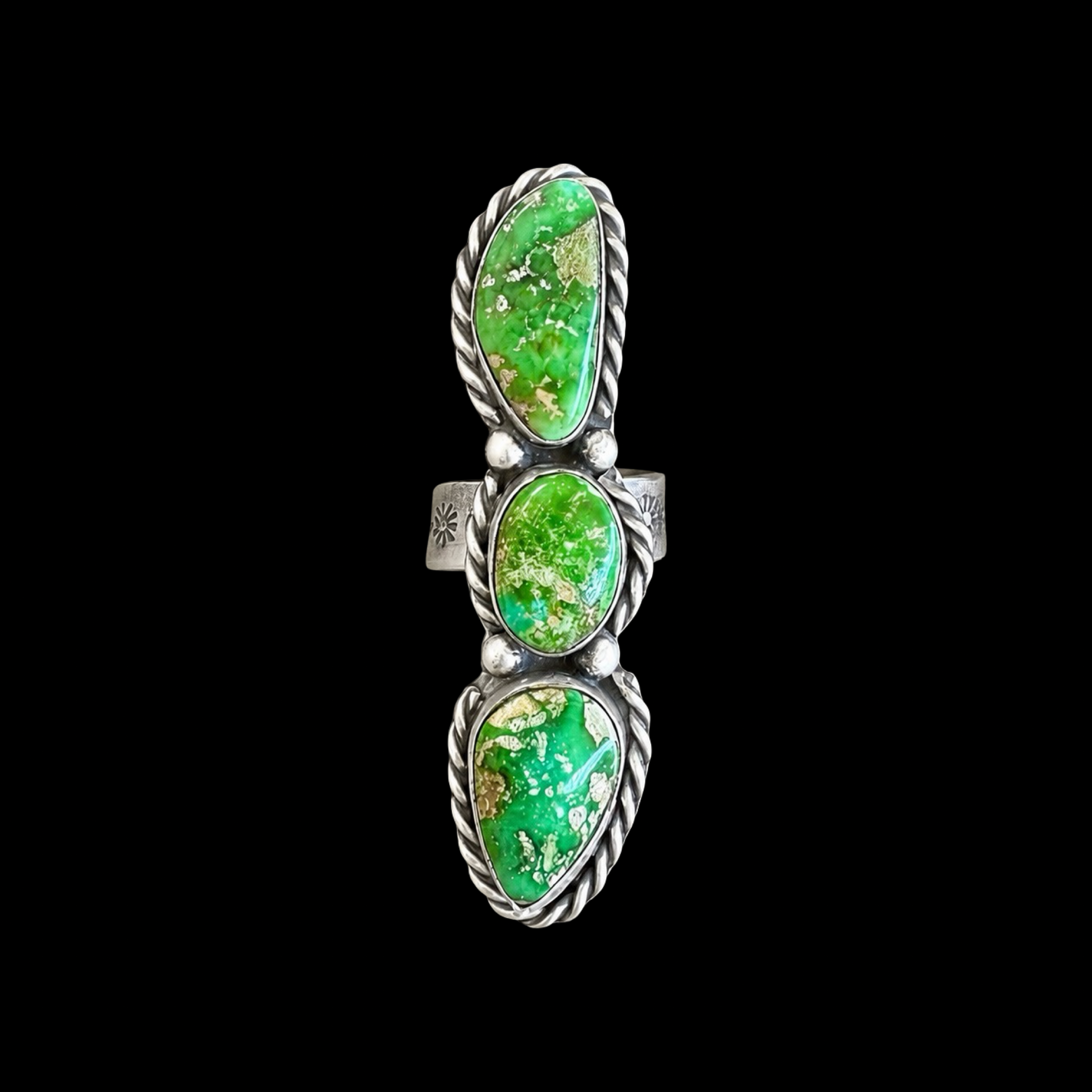 Sonoran Gold Turquoise ring handcrafted by Native American artist Boyd Ashley