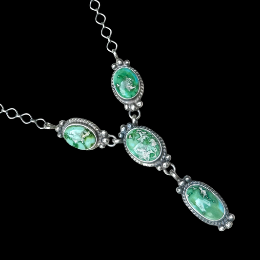 Sonoran Gold Turquoise lariat handcrafted by Native American artist Robert Martinez