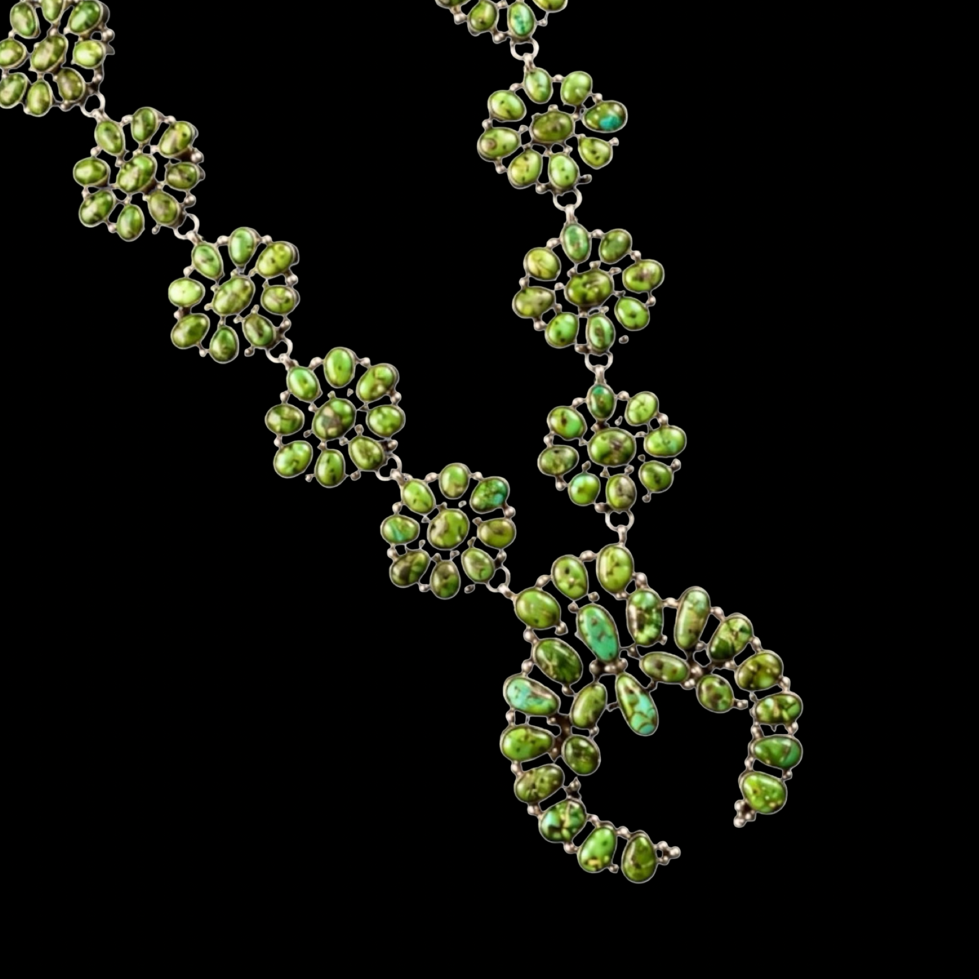 Sonoran Gold squash blossom handcrafted by Native American artist Betta Turquoise Lee