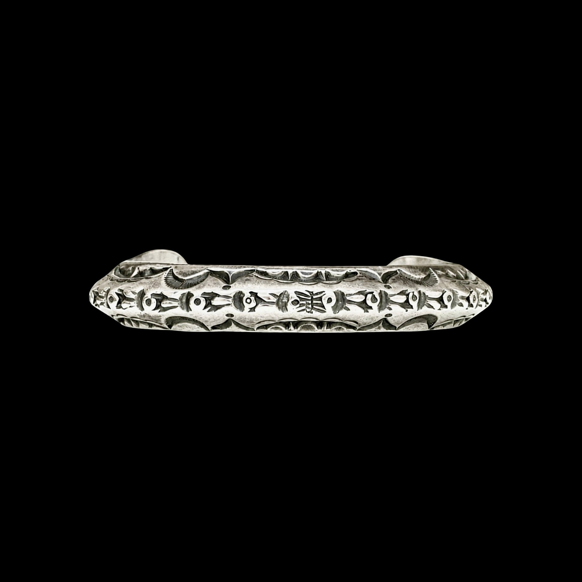 Carinated Sterling Silver cuff handcrafted by Native American artist Roland Dixon