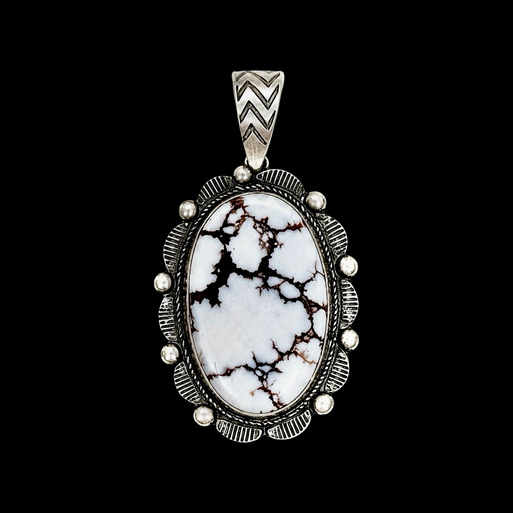 Wild Horse Jasper pendant handcrafted by Native American artist Donovan Nez