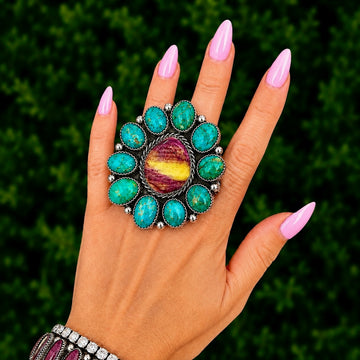 High-Grade White Water Turquoise ring handcrafted by Native American artist Marcus Chavez