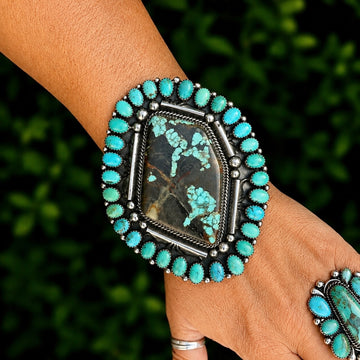 The Vaila Cuff - Mine #8 & Kingman Turquoise by Marcus Chavez