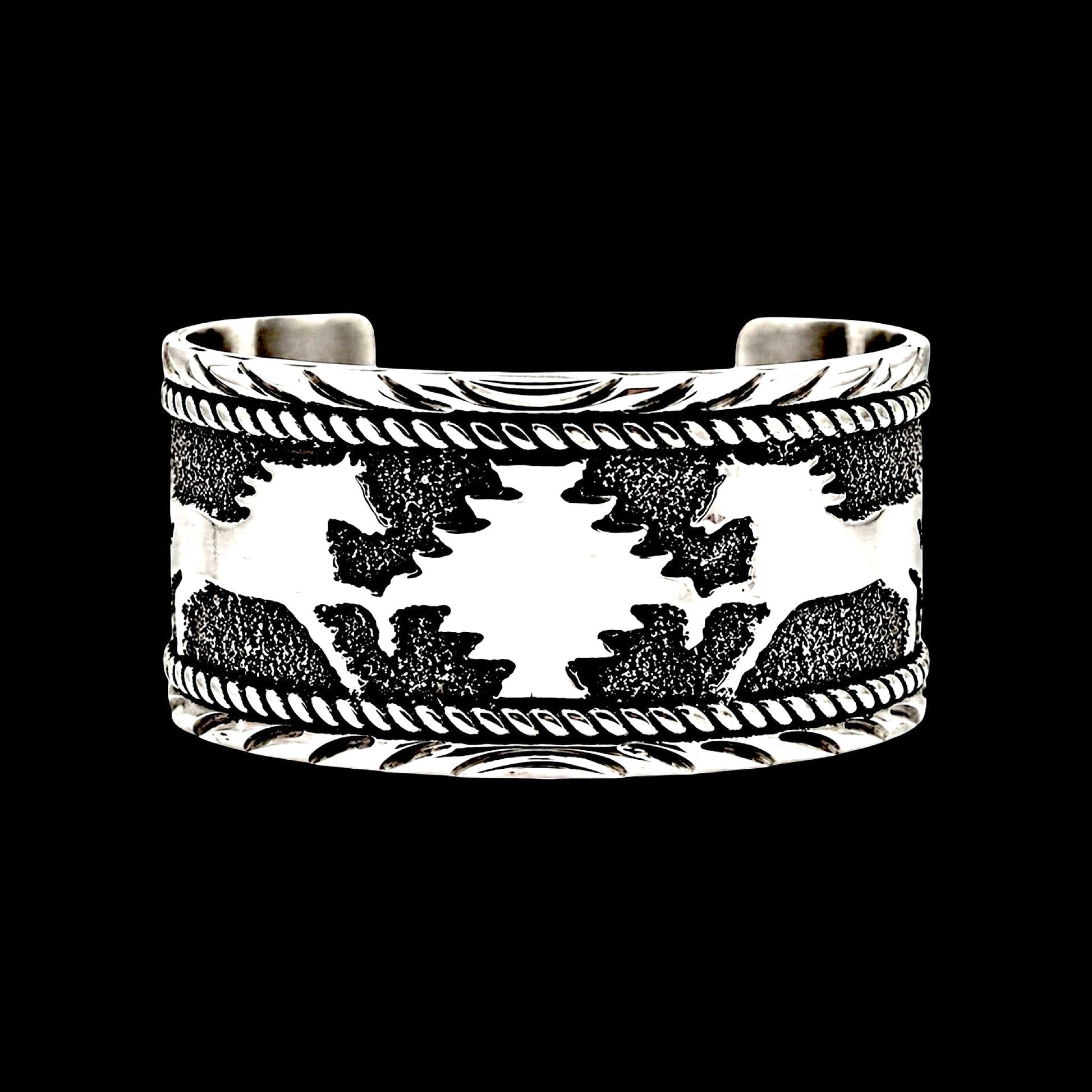 Sterling Silver Storyteller bracelet handcrafted by Native American artist Sandra Parkett
