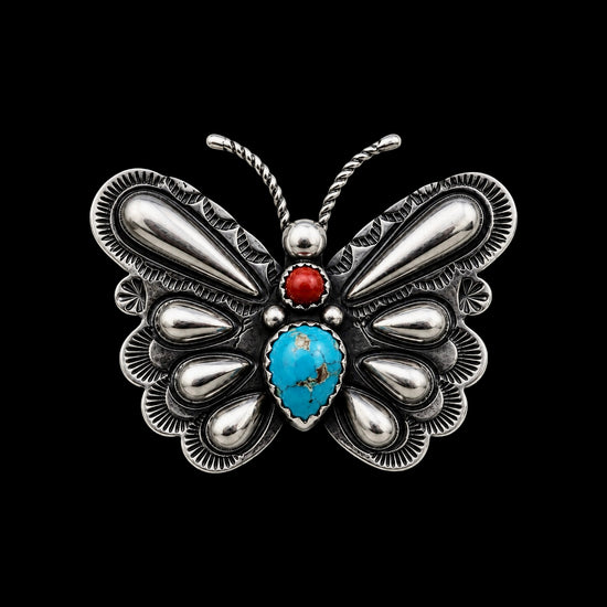 Sterling Silver and Kingman Turquoise ring handcrafted by Native American artist Tim Yazzie