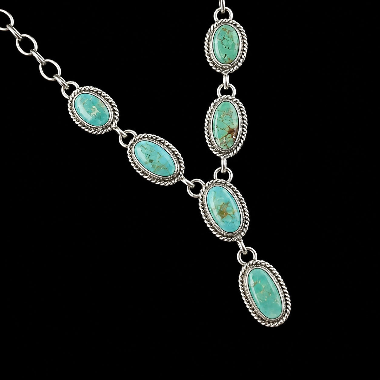 Sonoran Gold Turquoise lariat handcrafted by Native American artist Alice McShirley