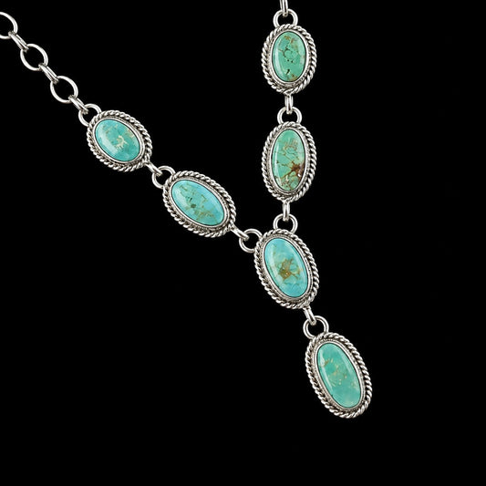 Sonoran Gold Turquoise lariat handcrafted by Native American artist Alice McShirley