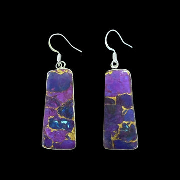 Multi-color Slabs earrings handcrafted by Native American artist Jameson Pete