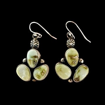 Palomino Variscite earrings handcrafted by Native American artist Jo Elias Draper
