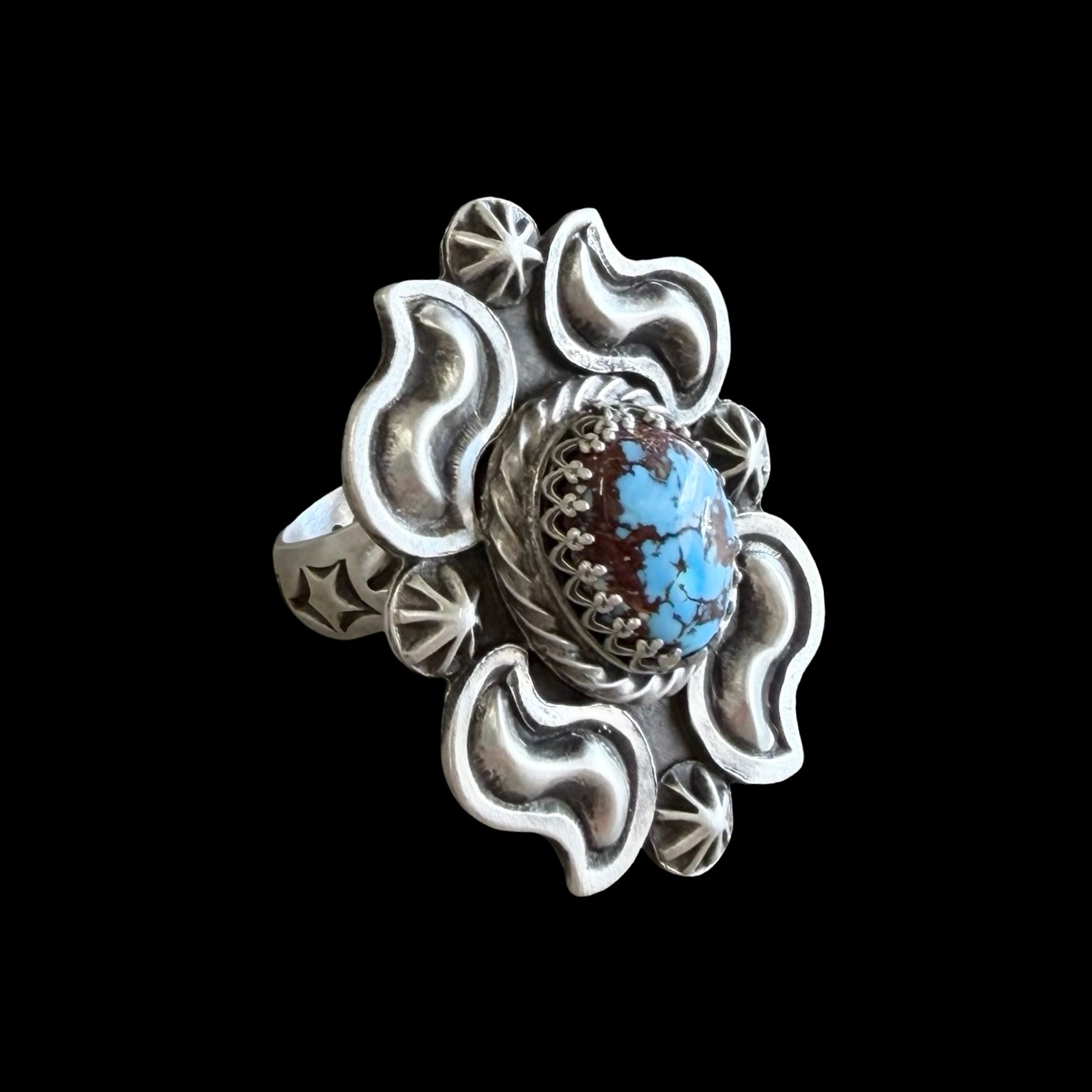 High-Grade Golden Hills Turquoise ring handcrafted by Native American artist Chris Etsitty