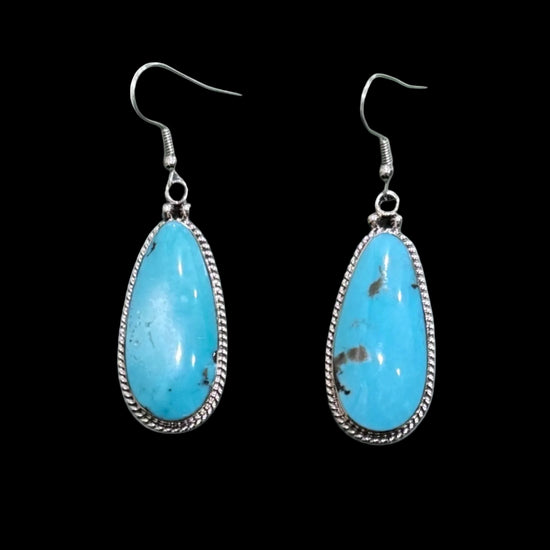 Kingman earrings handcrafted by Native American artist Brandon Belin