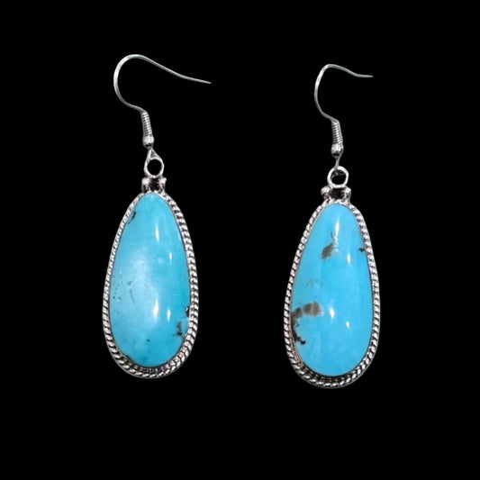 Kingman earrings handcrafted by Native American artist Brandon Belin