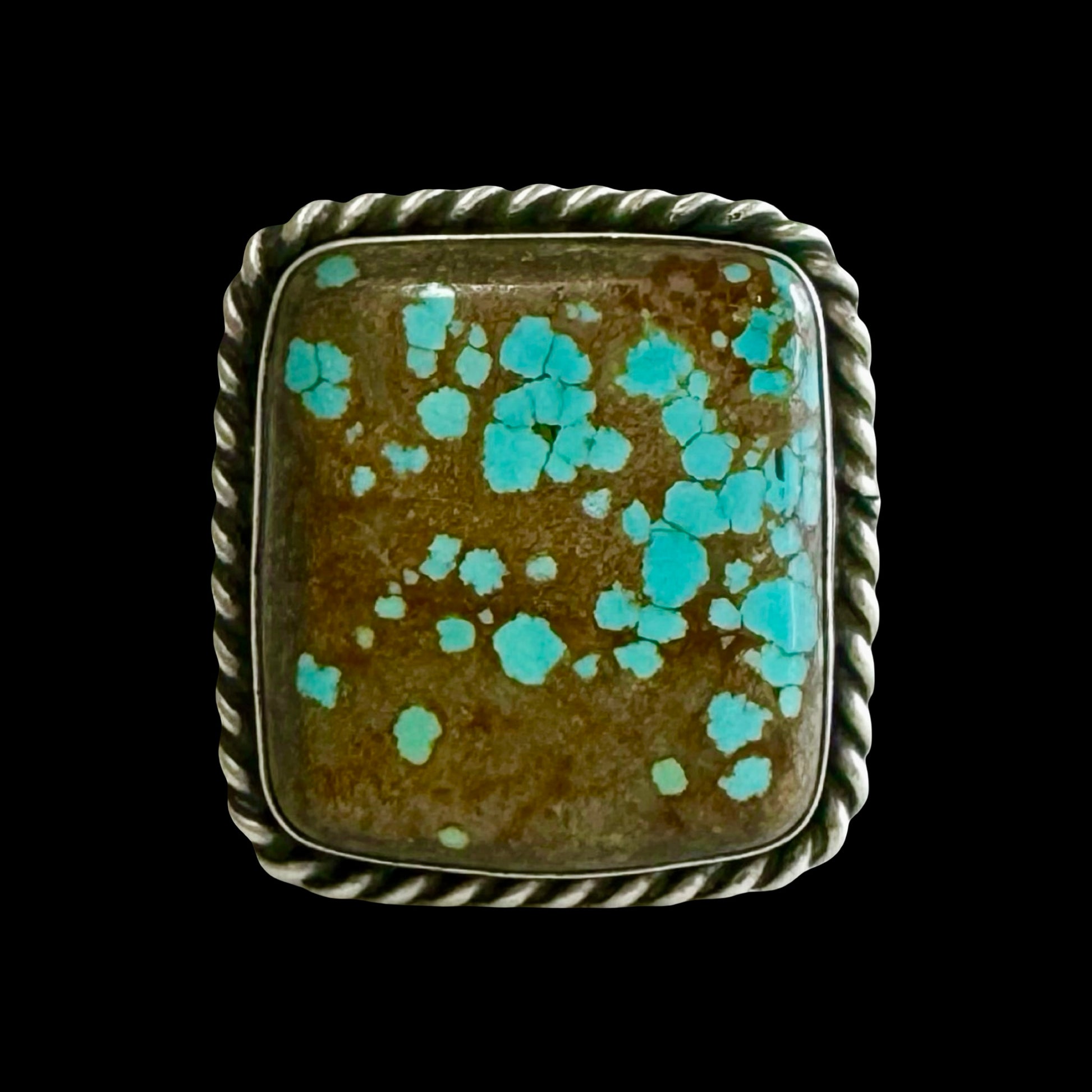 Mine #8 Turquoise ring handcrafted by Native American artist Augustine Largo