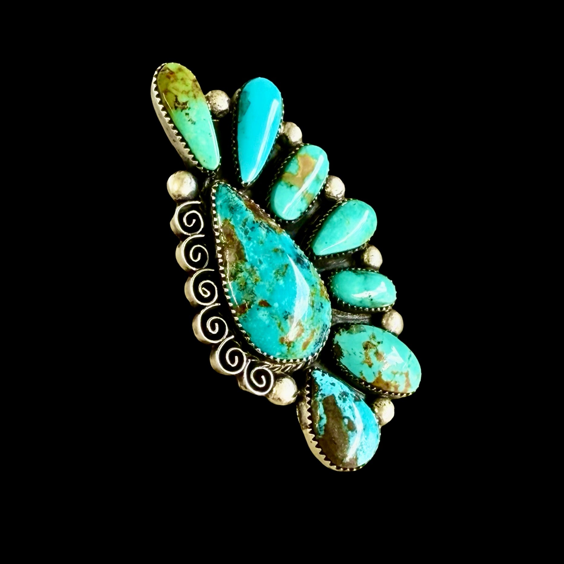 The Jamez Ring - Kingman Turquoise by Marcus Chavez