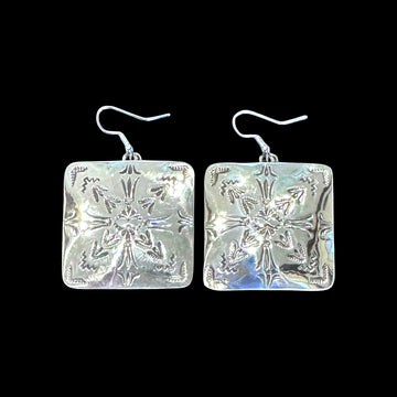 Sterling Silver earrings handcrafted by Native American artist Shamenika Nelson