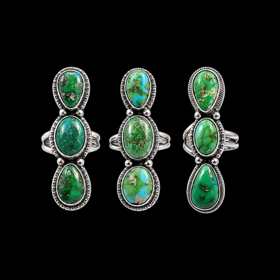 Sonoran Gold Turquoise ring handcrafted by Native American artist Scott Skeets