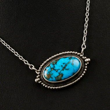 Sonoran Gold Turquoise necklace handcrafted by Native American artist Antoinette Martinez