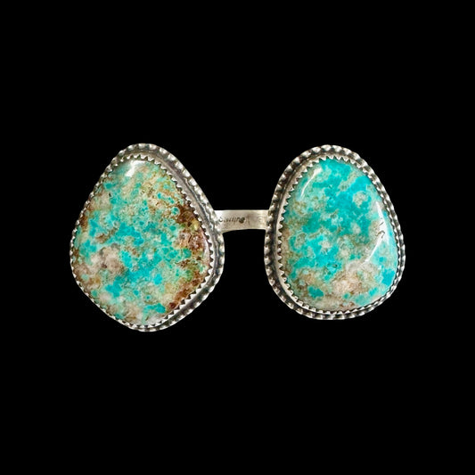 Tyrone Turquoise ring handcrafted by Native American artist Chris Etsitty