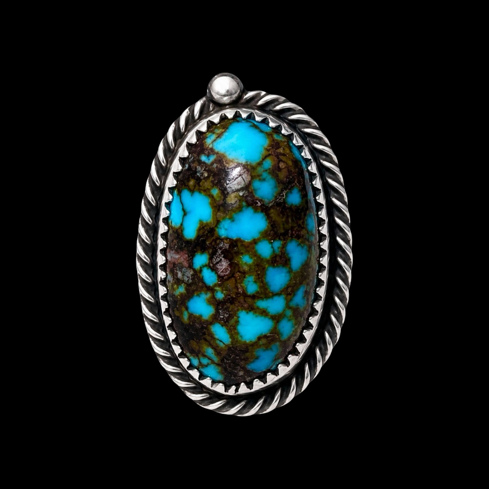Red Web Kingman ring handcrafted by Native American artist Chris Etsitty