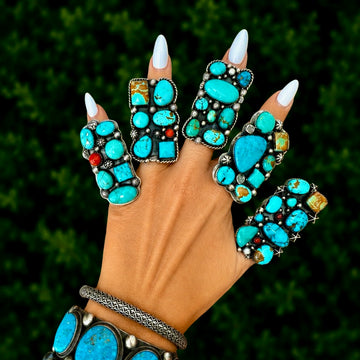 The Noésis Ring (Adjustable) - Mixed Mine Turquoise by Lorenzo and Jerilyn Chee
