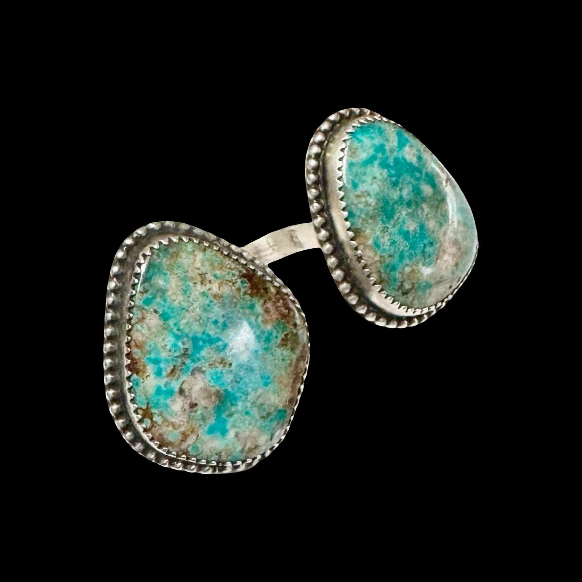Tyrone Turquoise ring handcrafted by Native American artist Chris Etsitty