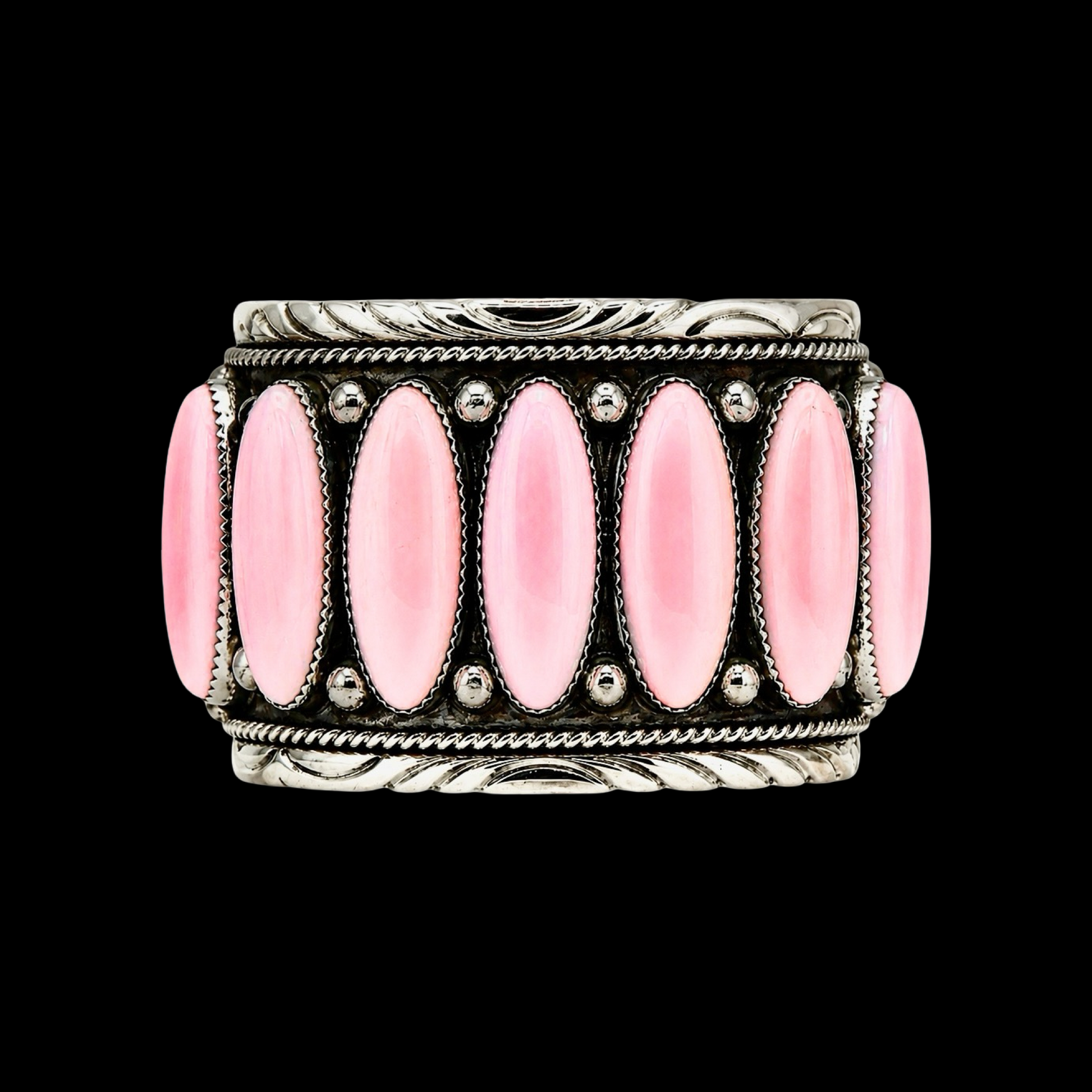 Pink Conch bracelet handcrafted by Native American artist Mike Thomas, Jr.