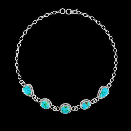Sonoran Gold Turquoise choker handcrafted by Native American artist Virdelle Begay
