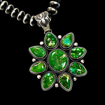 Royston & Sonoran Gold Turquoise pendant handcrafted by Native American artist Darrin Livingston