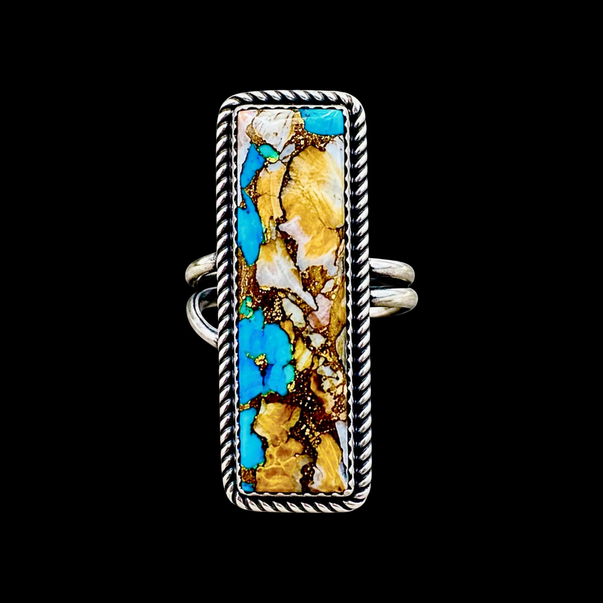 Gold Dahlia ring handcrafted by Native American artist Tia Long