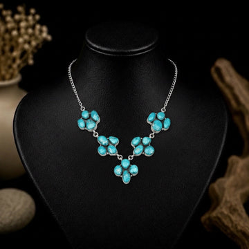 The Empyreal Petite Necklace - White Water Turquoise by DS