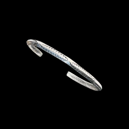 Sterling Silver cuff handcrafted by Native American artist Elaine Tahe