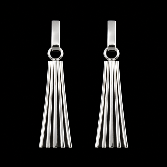 Sterling Silver earrings handcrafted by Native American artist Tom Hawk