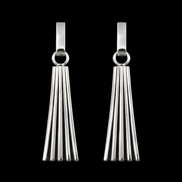 Sterling Silver earrings handcrafted by Native American artist Tom Hawk
