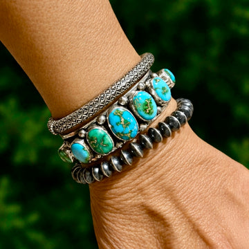 The Olyra Row Cuff - 7 Stone Natural Sonoran Gold by Albert Jake (Heavy by Hand)
