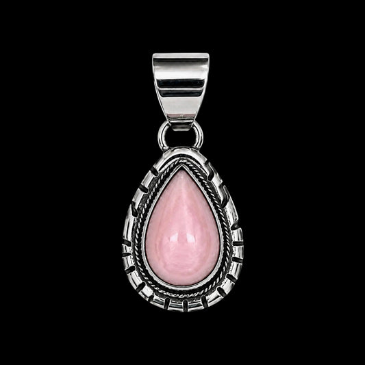 Pink Conch pendant handcrafted by Native American artist Jadora Frank